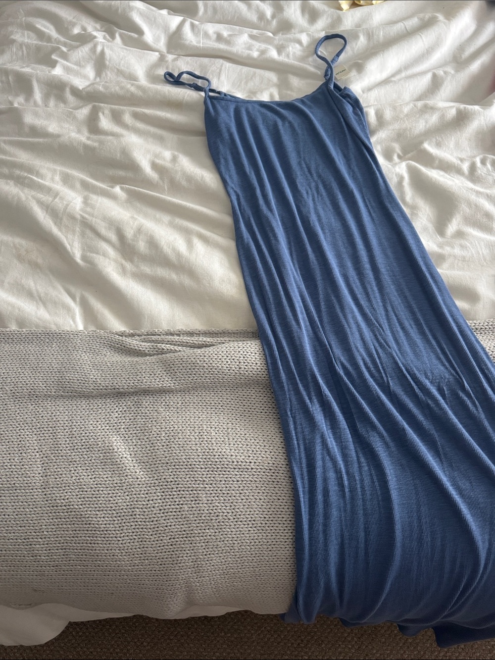 aerie Blue Slip Maxi Dress with Adjustable Straps